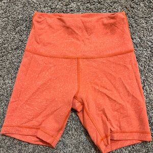 lululemon athletica orange Bike Shorts